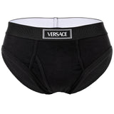 VERSACE Herren Slip - RIBBED, Slip Tex Ribbed Cotton, Stretch Cotton, Logo