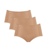 Sloggi Damen Slip Midi, 3er Pack - 24/7 Microfibre, einfarbig