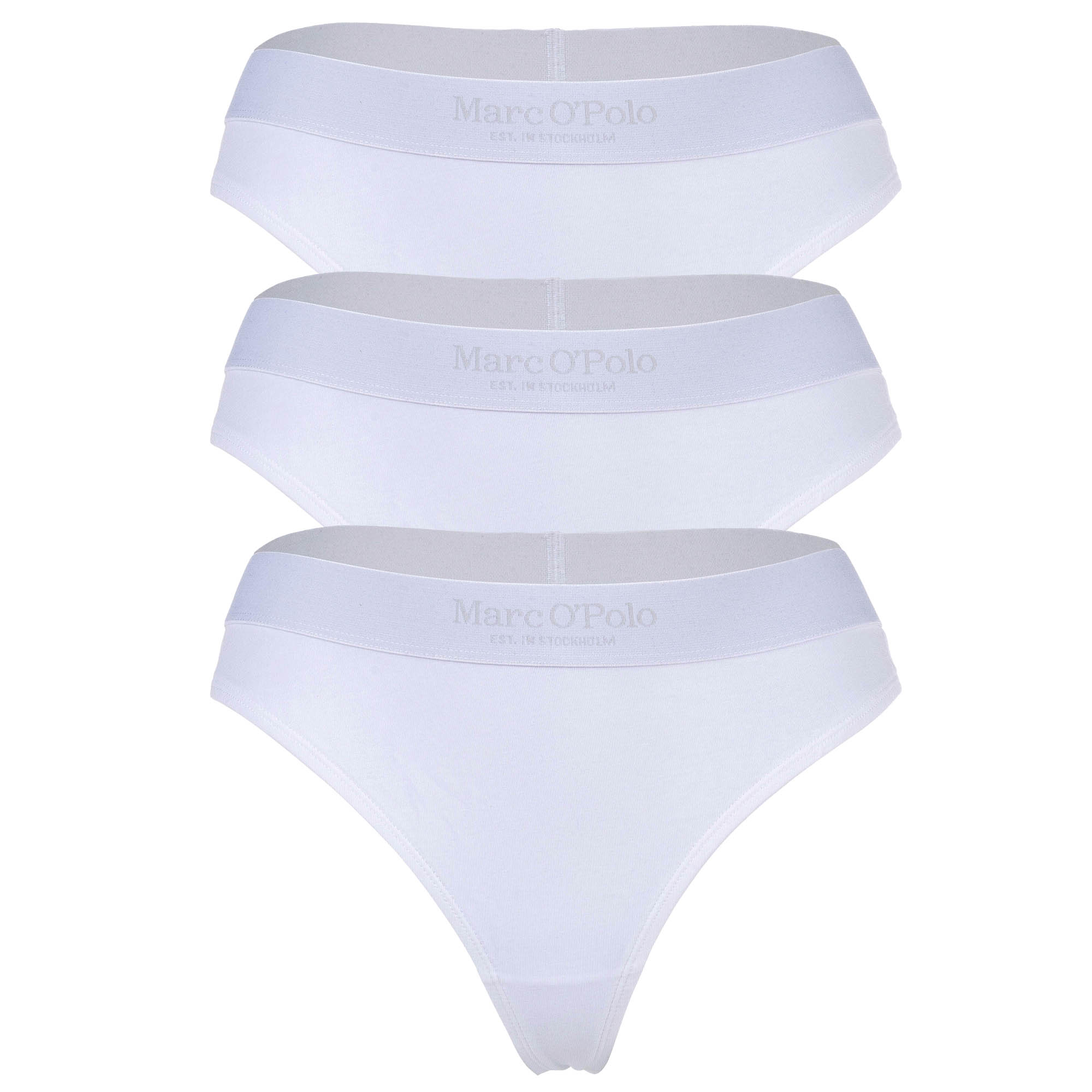 Marc O Polo Damen Strings, 3er Pack - Logobund, Organic Cotton Stretch, Basic