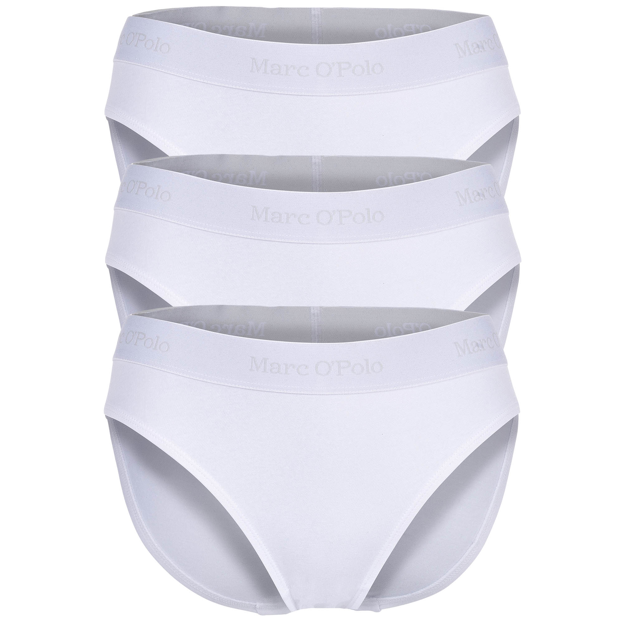 Marc O Polo Damen Slips, 3er Pack - Brief, Logobund, Organic Cotton Stretch