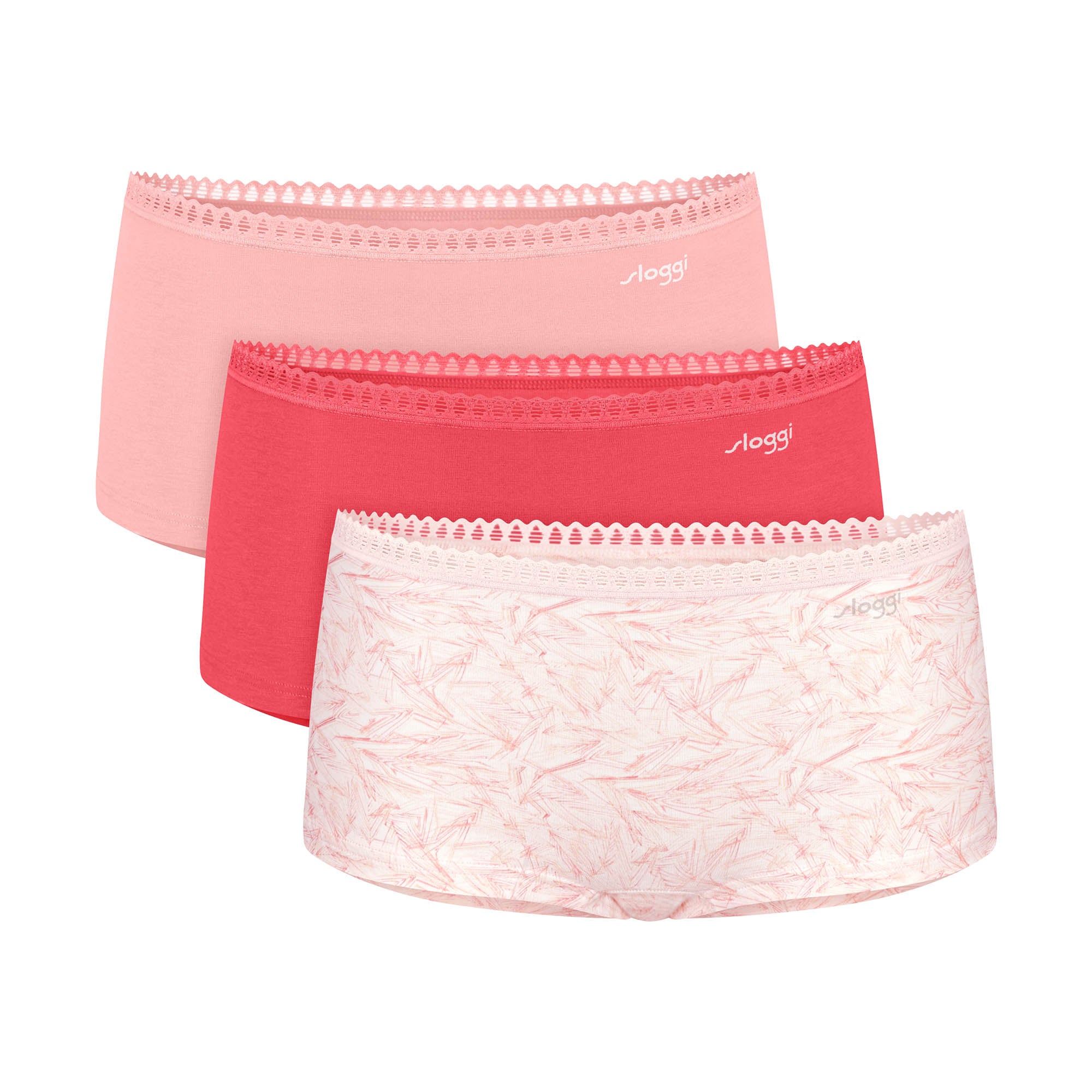 Sloggi Damen Pantys, 3er Pack - GO Crush Short C3P, Unterhose, Stretch-Baumwolle