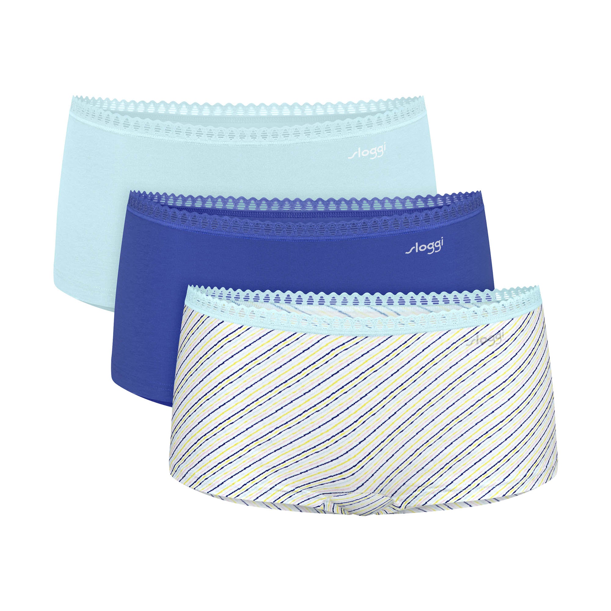 Sloggi Damen Pantys, 3er Pack - GO Crush Short C3P, Unterhose, Stretch-Baumwolle