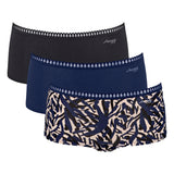 Sloggi Damen Pantys, 3er Pack - GO Crush Short C3P, Unterhose, Stretch-Baumwolle