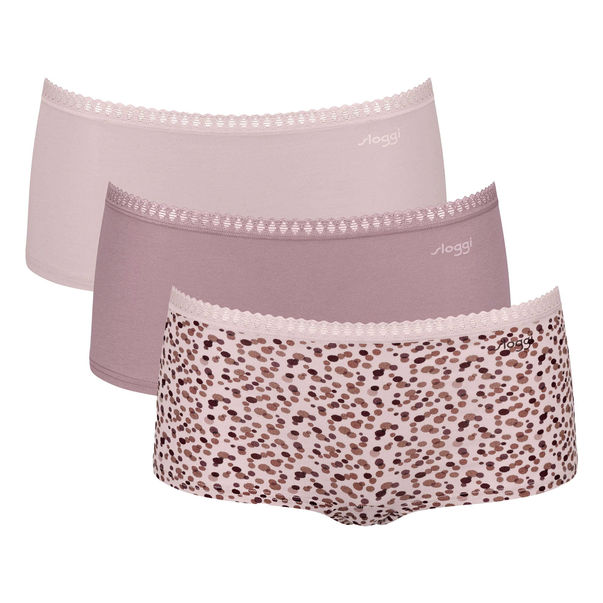 Sloggi Damen Pantys, 3er Pack - GO Crush Short C3P, Unterhose, Stretch-Baumwolle