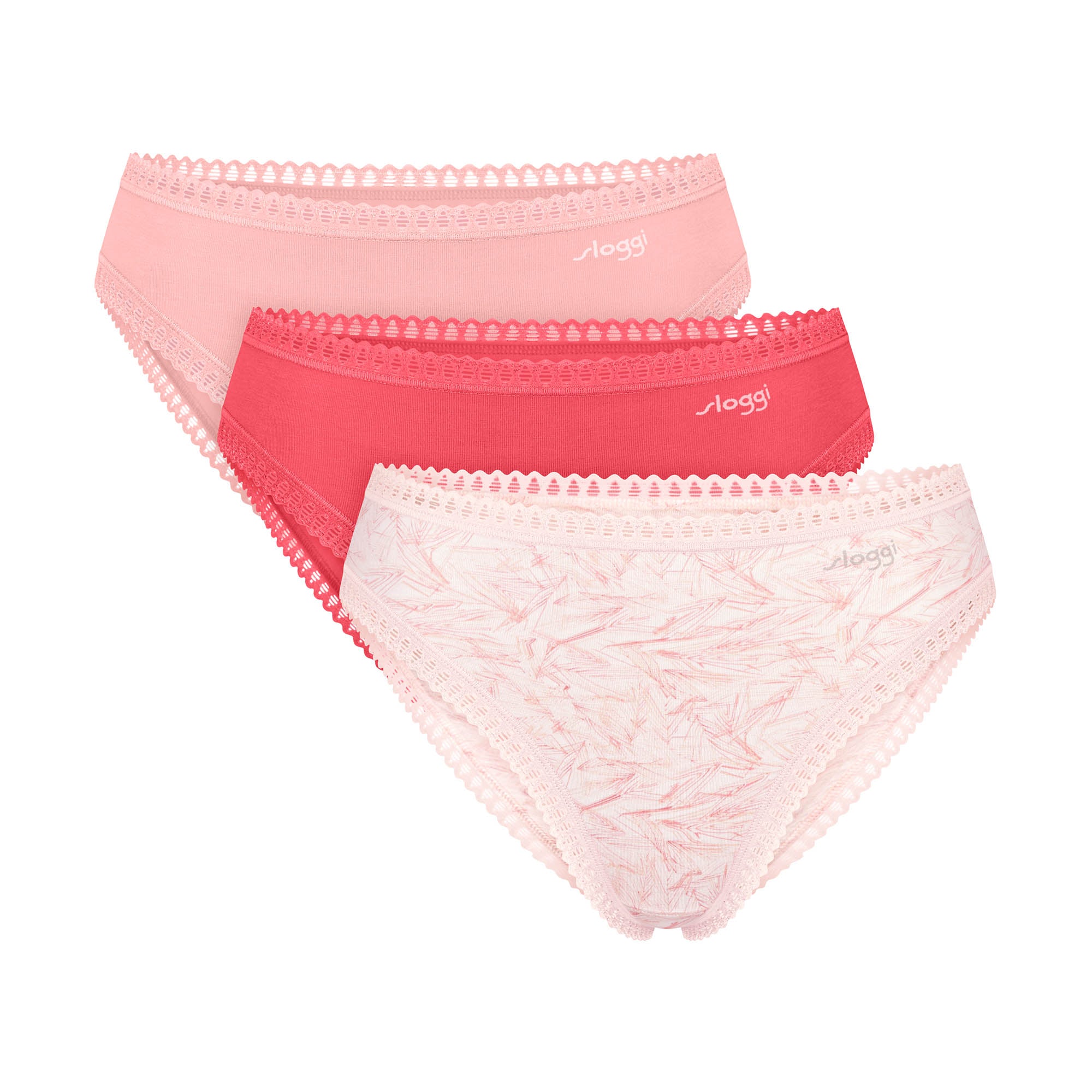 Sloggi Damen Slips, 3er Pack - GO Crush High Leg C3P, Unterhose, Stretch-Baumwolle