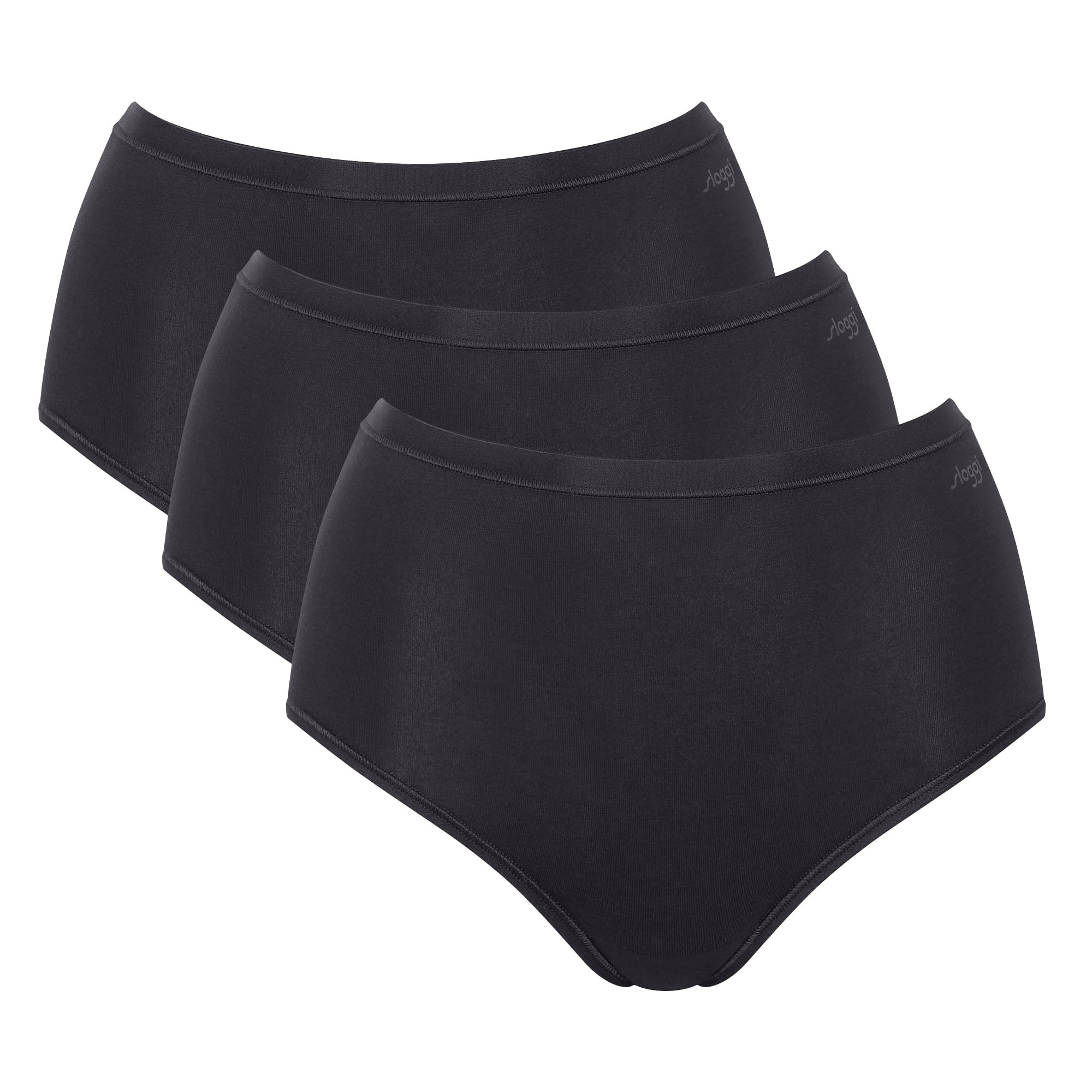Sloggi Damen Highwaist-Slips, 3er Pack - GO Daily Cotton Highwaist 3P, Unterhose, Stretch-Baumwolle