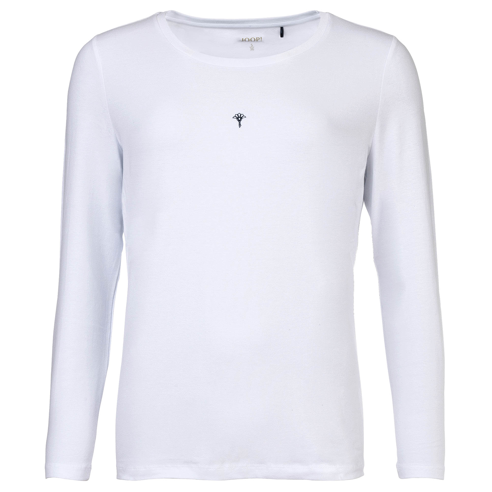 JOOP! Damen Langarmshirt mit Logo-Print - Cosy, Longsleeve, Rundhals, Cotton Stretch