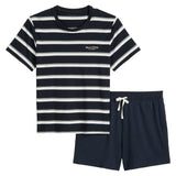 Marc O'Polo Herren Schlafanzug, kurz - Pyjama Set, 2-teilig, gestreift, Baumwolle