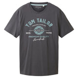 TOM TAILOR Herren T-Shirt - Logo Tee, Rundhals, Regular Fit, Baumwolle, Print