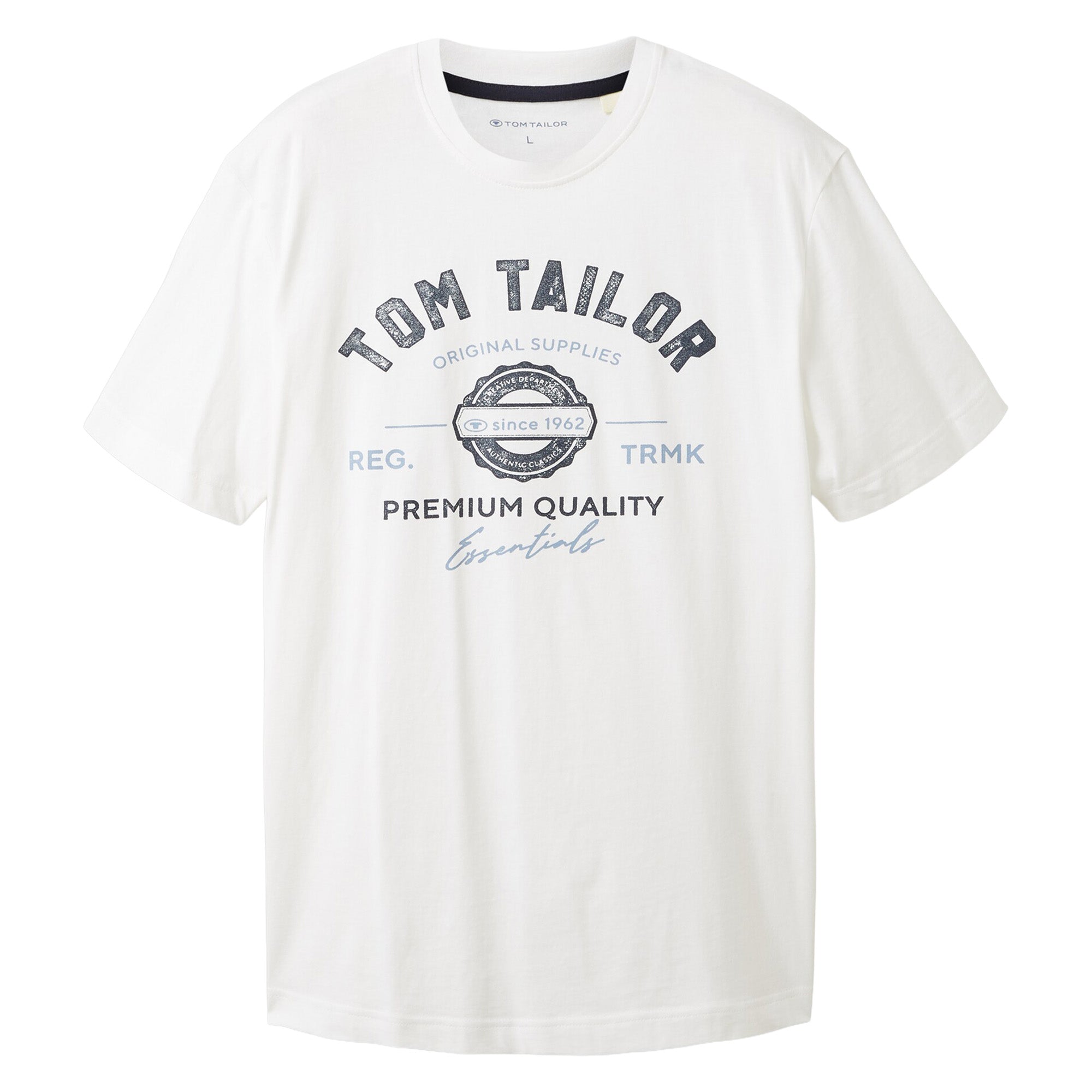TOM TAILOR Herren T-Shirt - Logo Tee, Rundhals, Regular Fit, Baumwolle, Print