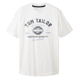 TOM TAILOR Herren T-Shirt - Logo Tee, Rundhals, Regular Fit, Baumwolle, Print