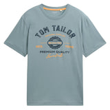 TOM TAILOR Herren T-Shirt - Logo Tee, Rundhals, Regular Fit, Baumwolle, Print