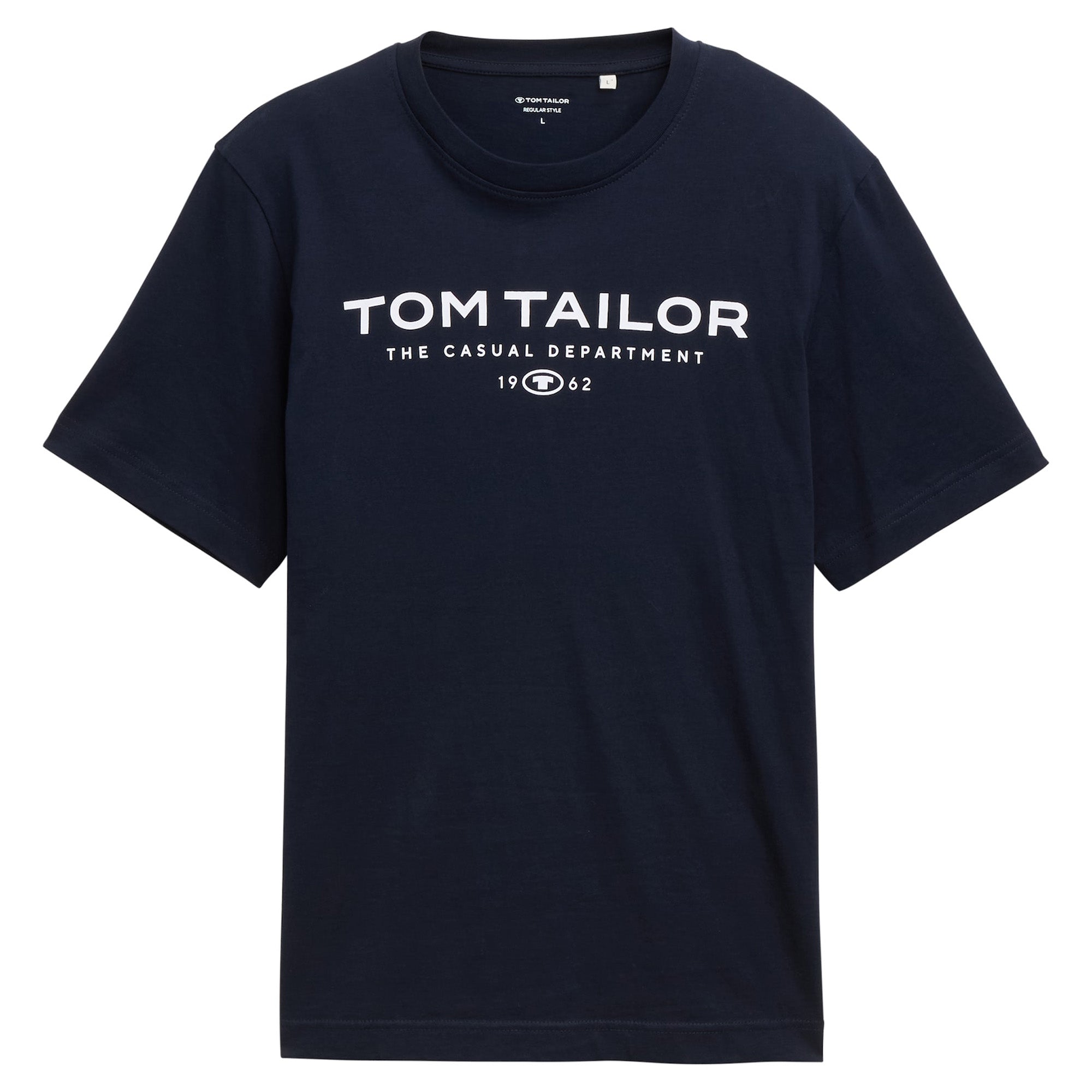 TOM TAILOR Herren T-Shirt - T-Shirt with Print, Rundhals, Regular Fit, Baumwolle