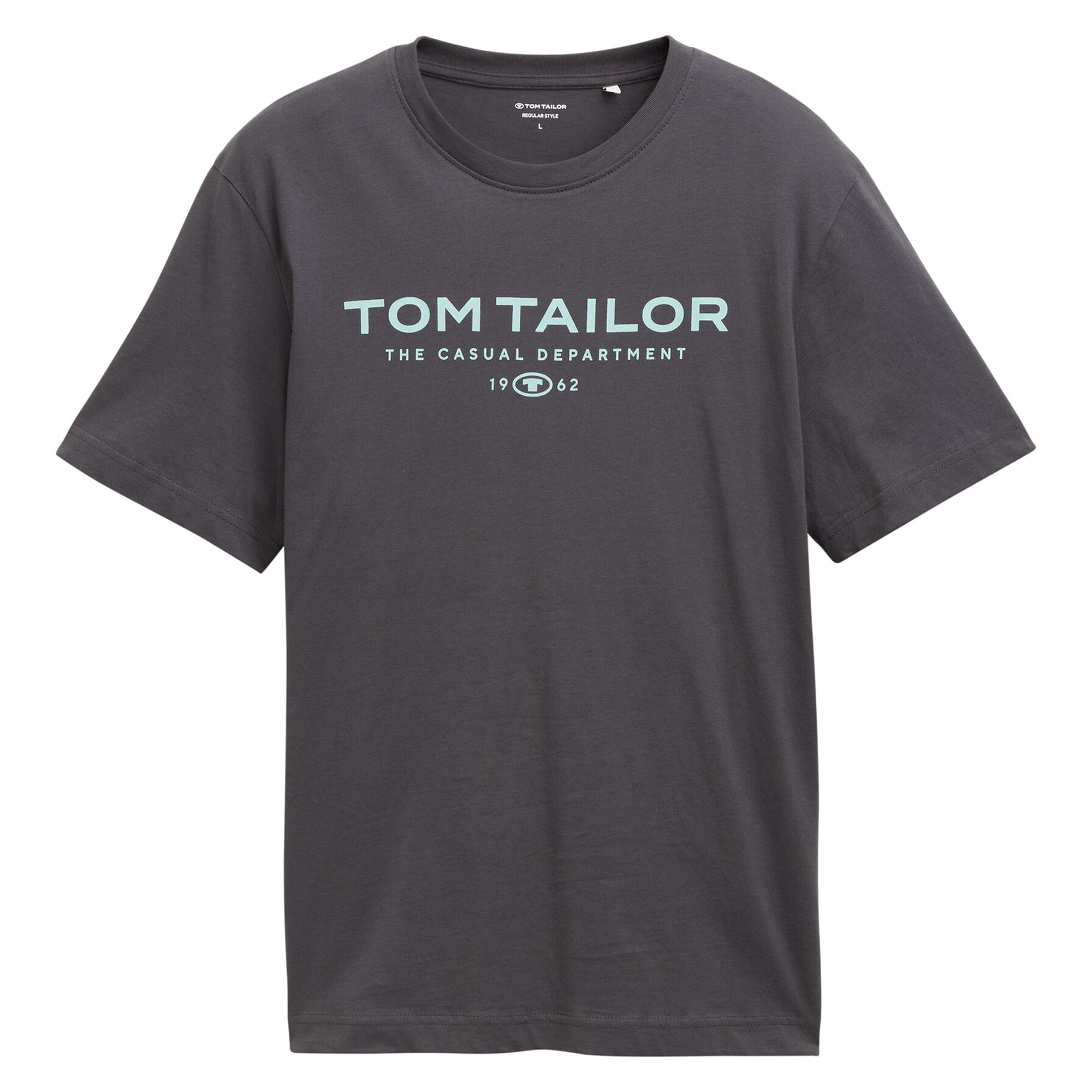 TOM TAILOR Herren T-Shirt - T-Shirt with Print, Rundhals, Regular Fit, Baumwolle