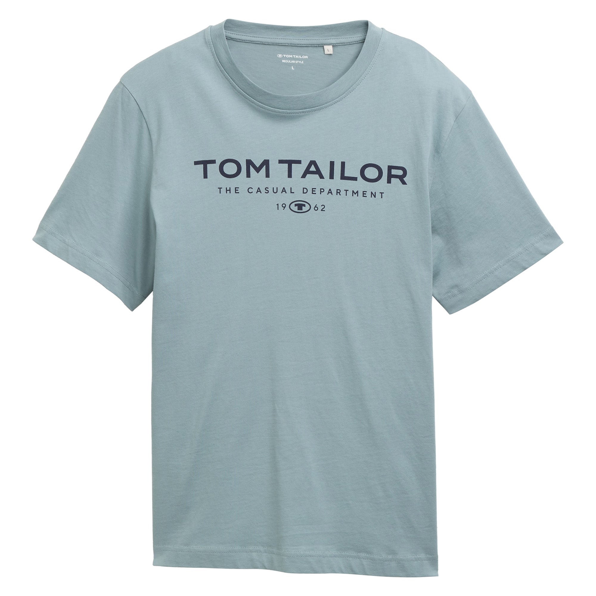 TOM TAILOR Herren T-Shirt - T-Shirt with Print, Rundhals, Regular Fit, Baumwolle