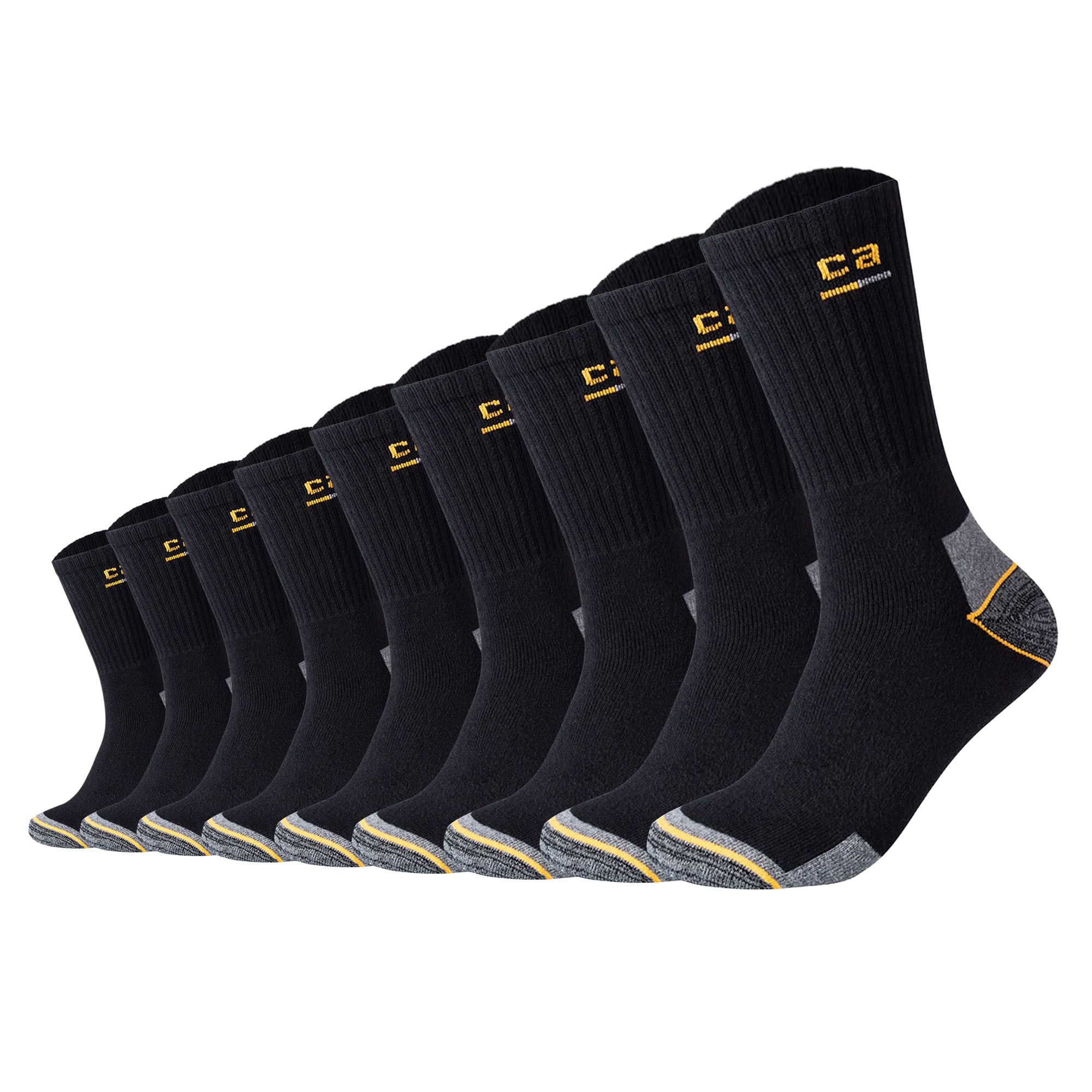 Camano Unisex Socken, 9er Pack - Work Socks, Baumwolle, Logo, einfarbig