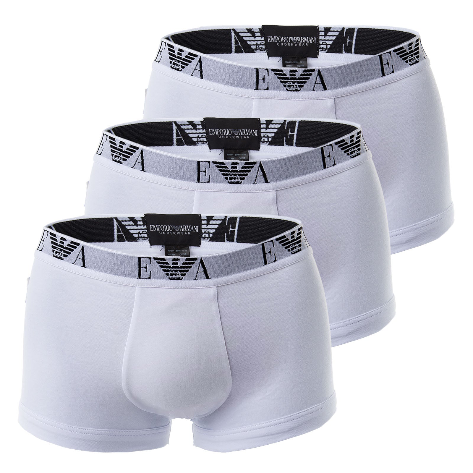 EMPORIO ARMANI Herren Shorts Vorteilspack - Trunks, Pants, Unterwäsche, Stretch Cotton