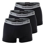 EMPORIO ARMANI Herren Boxershorts -  Cotton Stretch Trunk, 3er Pack