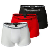 EMPORIO ARMANI Herren Boxer Shorts 3er Pack - Mens Knit Trunk, Pure Cotton, uni