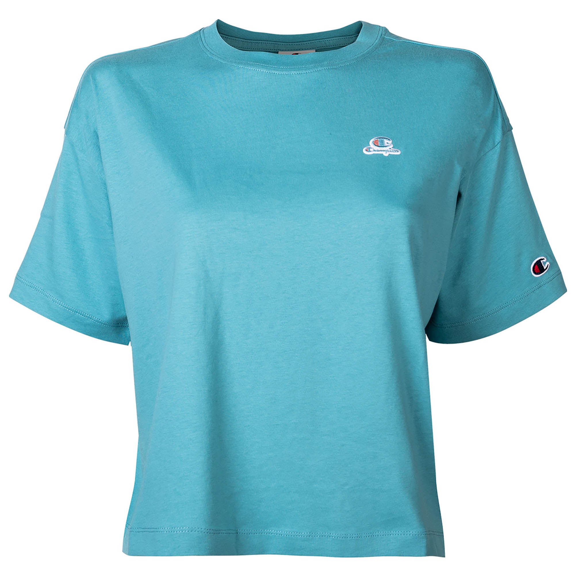 Champion Ladies T-shirt - CML Champion Logo, Cotton, Crop Top, Round Neck, Short Sleeve, Solid Color
