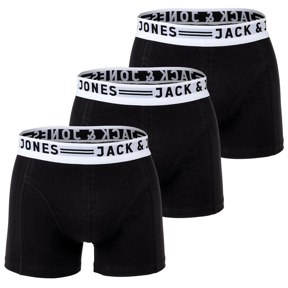 JACK&JONES Herren Boxer Shorts, 3er Pack - SENSE TRUNKS, Baumwoll-Stretch