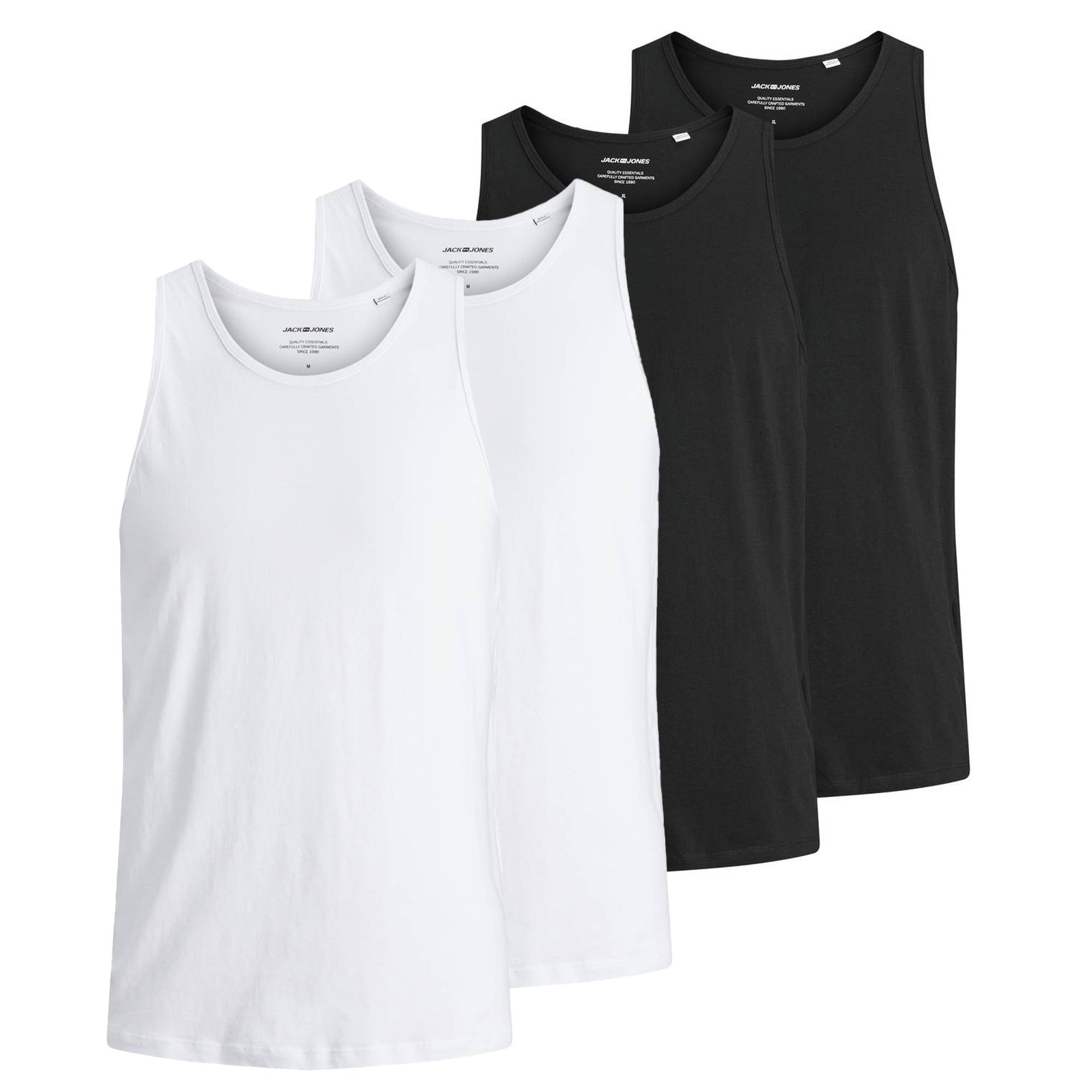 Jack & Jones Men's Tank Top, 4-Pack - JACBASIC TANKTOP, solid color, cotton