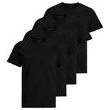 JACK&JONES Herren T-Shirt, 4er Pack - JACBASIC CREW NECK TEE, Kurzarm, einfarbig, Baumwolle