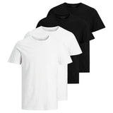 JACK&JONES Herren T-Shirt, 4er Pack - JACBASIC CREW NECK TEE, Kurzarm, einfarbig, Baumwolle