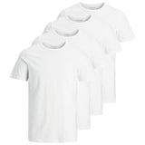 JACK&JONES Herren T-Shirt, 4er Pack - JACBASIC CREW NECK TEE, Kurzarm, einfarbig, Baumwolle