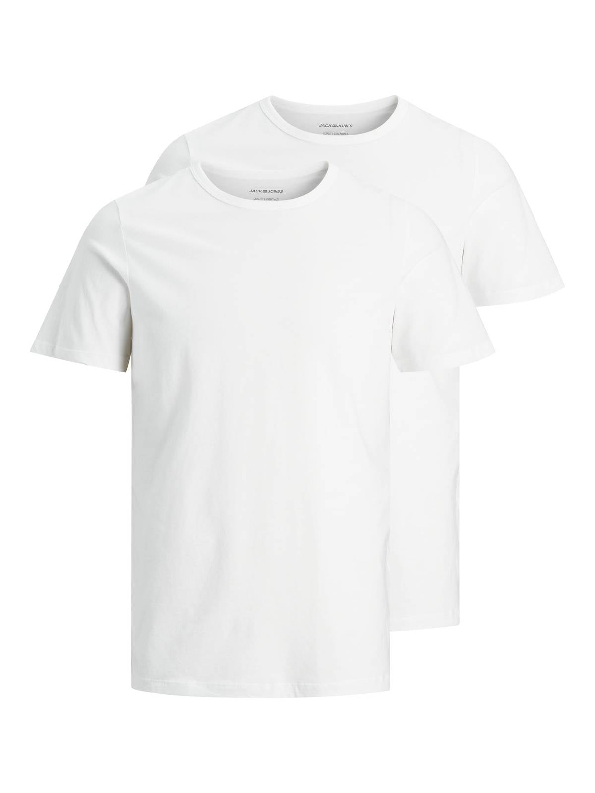 JACK&JONES Herren T-Shirt, 2er Pack - JACBASIC CREW NECK TEE, Kurzarm, einfarbig, Baumwolle