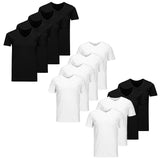 JACK&JONES Herren T-Shirt, 4er Pack - JACBASIC V-NECK TEE, Kurzarm, einfarbig, Baumwolle