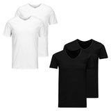 JACK&JONES Herren T-Shirt im Pack - JACBASIC V-NECK TEE, Kurzarm, einfarbig, Baumwolle