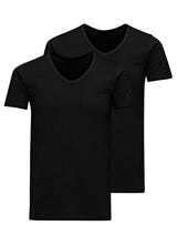 JACK&JONES Herren T-Shirt, 2er Pack - JACBASIC V-NECK TEE, Kurzarm, einfarbig, Baumwolle