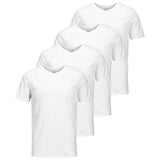 JACK&JONES Herren T-Shirt, 4er Pack - JACBASIC V-NECK TEE, Kurzarm, einfarbig, Baumwolle