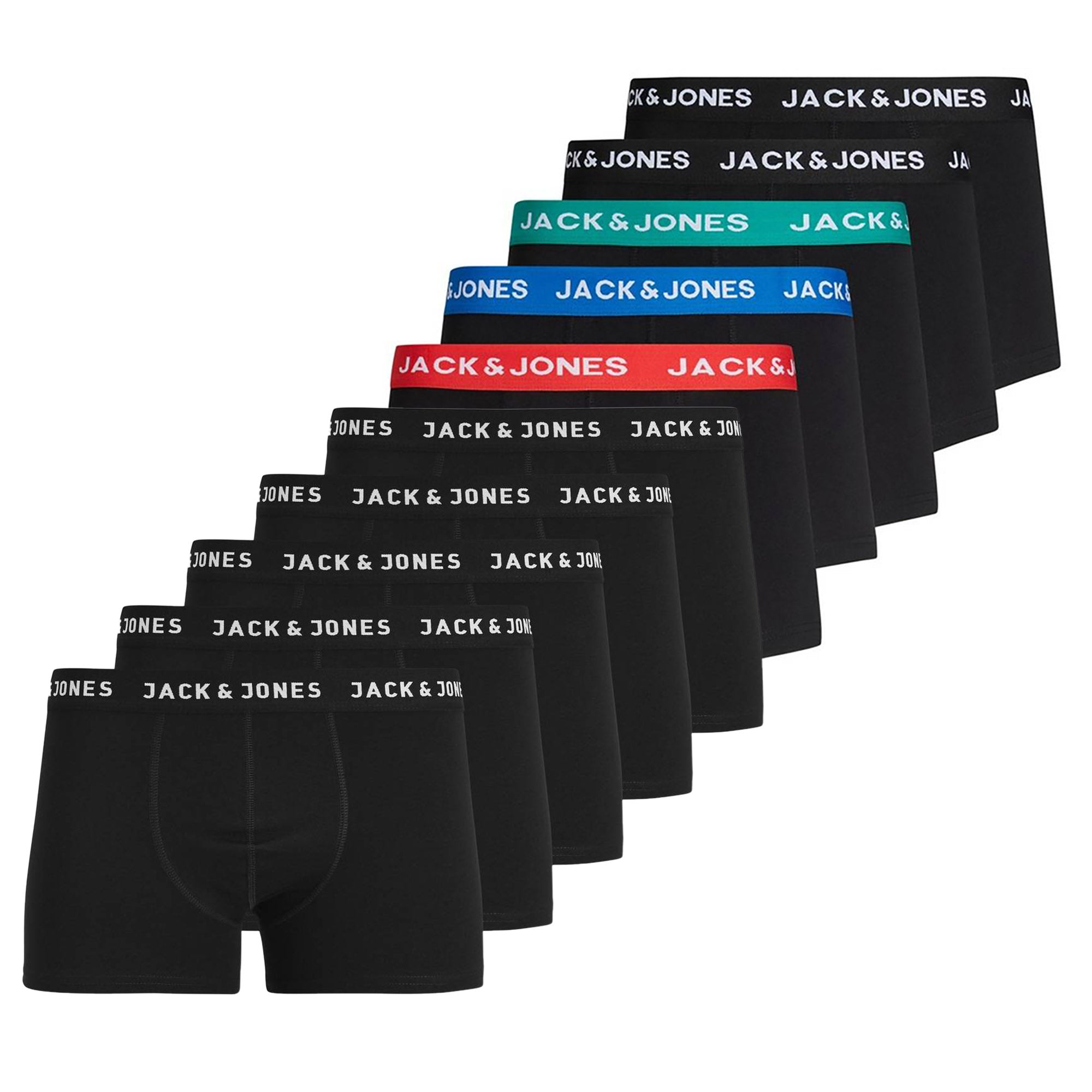 JACK&JONES Herren Boxer Shorts, 10er Pack - JACHUEY TRUNKS, Baumwoll-Stretch