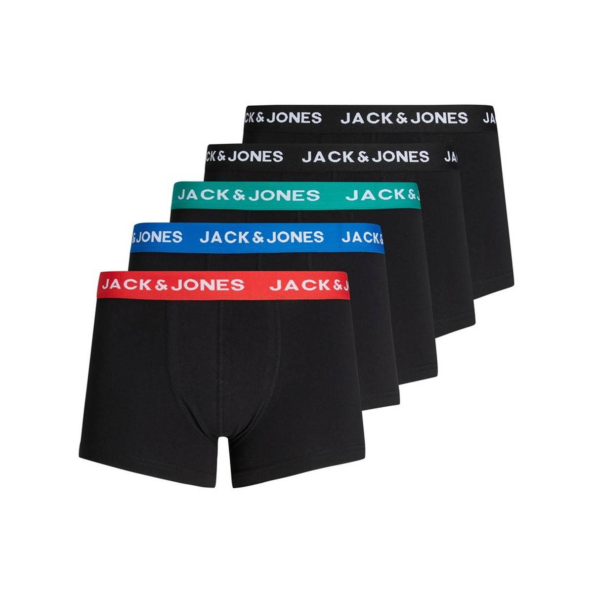 JACK&JONES Herren Boxer Shorts, 5er Pack - JACHUEY TRUNKS, Baumwoll-Stretch