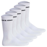 JACK&JONES Herren Tennissocken 5er Pack - JACBASIC LOGO TENNIS SOCK, One Size