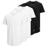 Jack & Jones Men's T-Shirt, 5-Pack - JJENOA, Short Sleeve, Round Neck, Cotton, Solid Color