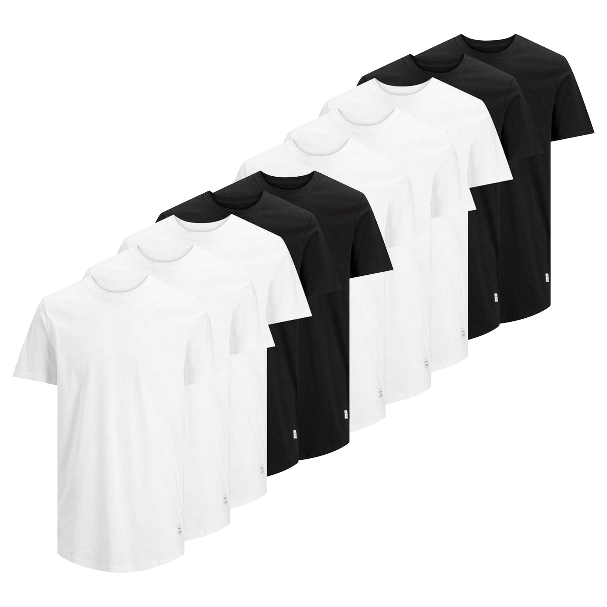 JACK&JONES Herren T-Shirt, 10er Pack - JJENOA, kurzarm, Rundhals, Baumwolle, einfarbig