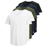 JACK&JONES Herren T-Shirt, 5er Pack - JJENOA, kurzarm, Rundhals, Baumwolle, einfarbig