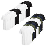 JACK&JONES Herren T-Shirt, 10er Pack - JJENOA, kurzarm, Rundhals, Baumwolle, einfarbig