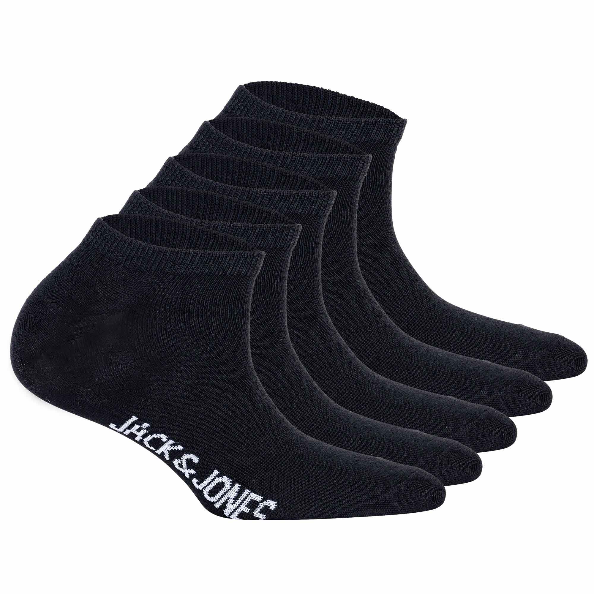 JACK&JONES Children's Sneaker Socks, 5-Pack - JACDONGO SOCKS, Cotton Blend, Solid Color