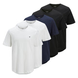 JACK&JONES Herren T-Shirt, 5er Pack - JPRBLABRODY TEE CREW NECK 5PK, Kurzarm, Rundhals, Baumwolle