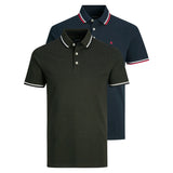 JACK&JONES Herren Poloshirts, 2er Pack - JJEPAULOS POLO 2PK, Kurzarm, einfarbig, Baumwolle