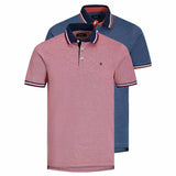 JACK&JONES Herren Poloshirts, 2er Pack - JJEPAULOS POLO 2PK, Kurzarm, einfarbig, Baumwolle