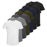 JACK&JONES Herren T-Shirt, 7er Pack - JJENOA TEE CREW NECK, Basic, Baumwolle