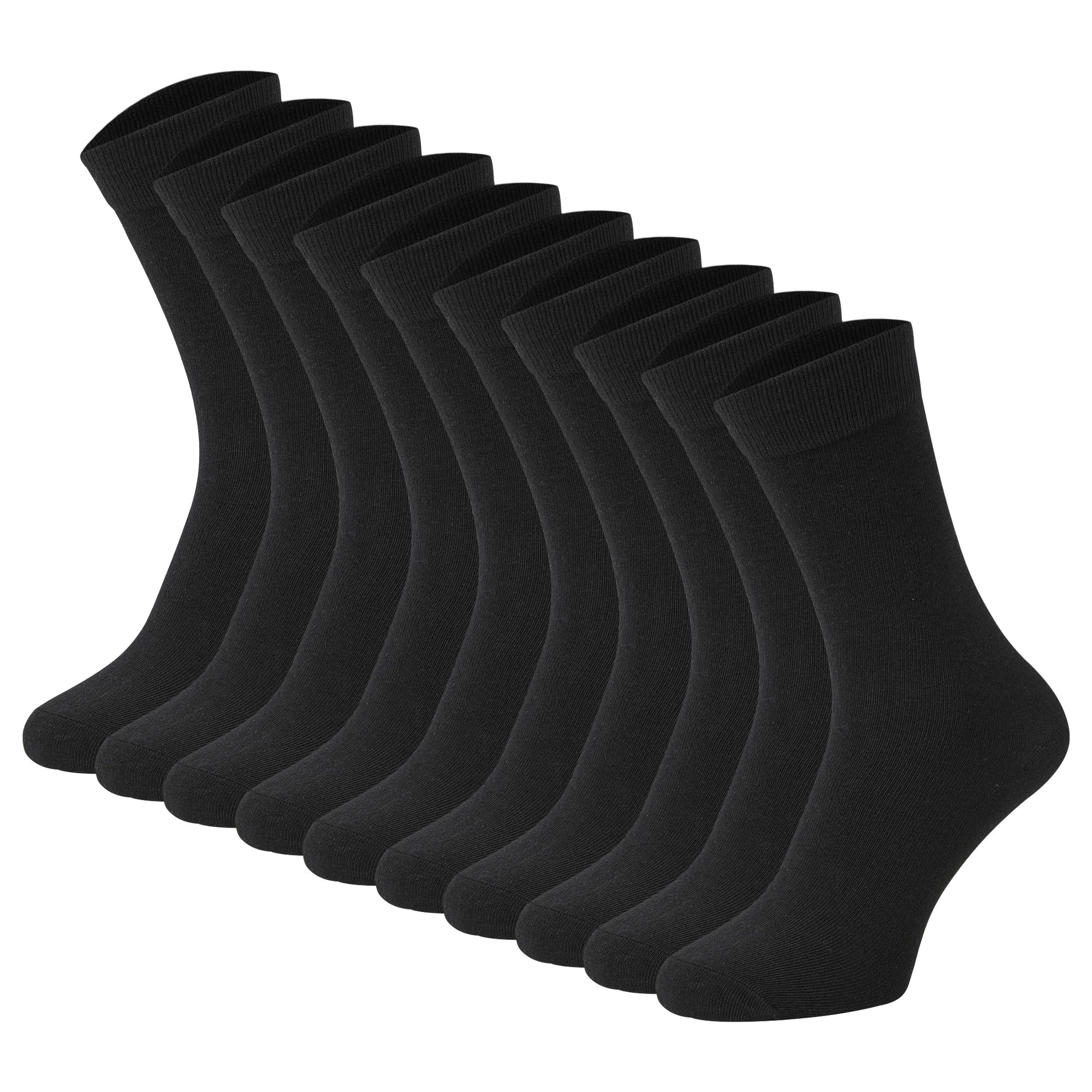 JACK&JONES Kinder Socken, 10er Pack - JACBLACK SOCK, Baumwollmischung, einfarbig