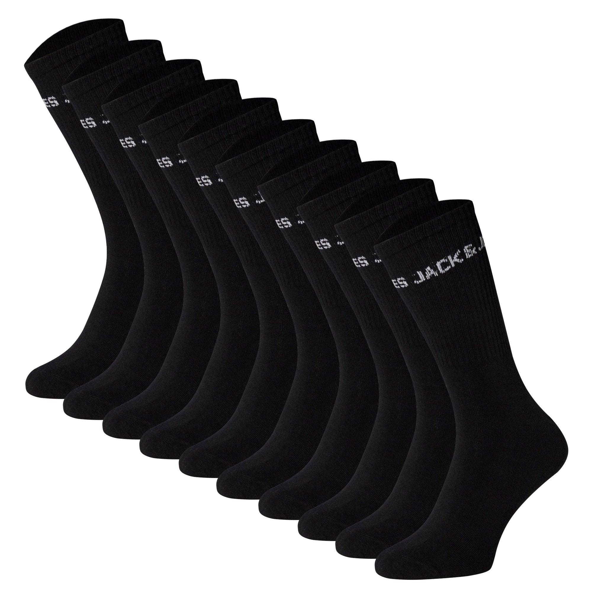 JACK&JONES Kinder Tennissocken, 10er Pack - JACREGEN TENNIS SOCKS, Baumwollmischung, Logo