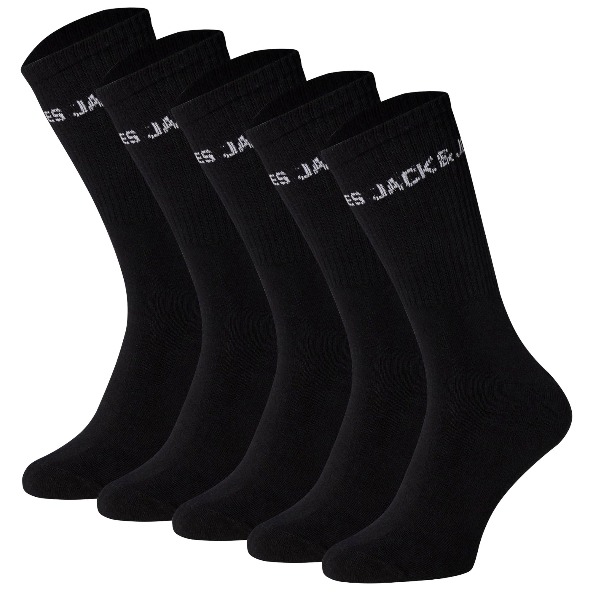 JACK&JONES Children's Tennis Socks, 5-Pack - JACBASIC LOGO TENNISSOCK, Cotton Blend, Logo