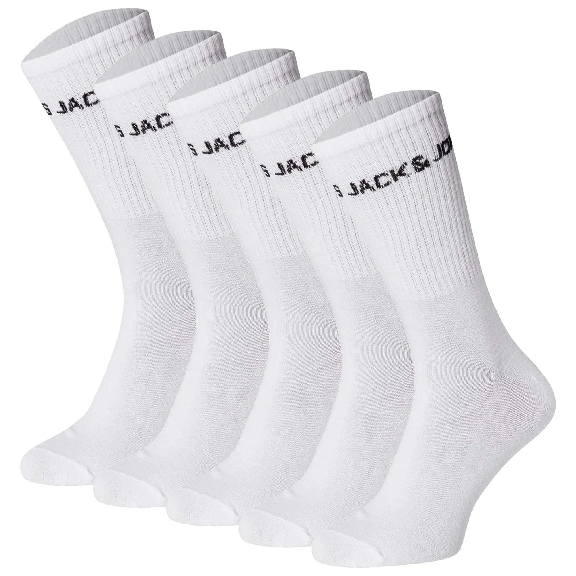JACK&JONES Kinder Tennissocken, 5er Pack - JACBASIC LOGO TENNISSOCK, Baumwollmischung, Logo
